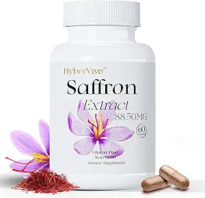 Saffron Supplements – 100% Pure Saffron Extract Capsules, 88.5 mg Supports Mood, Focus, and Eye Energy for Women & Men Non-GMO, Gluten-Free, and Vegan-Friendly Made in the USA | 60 Capsules