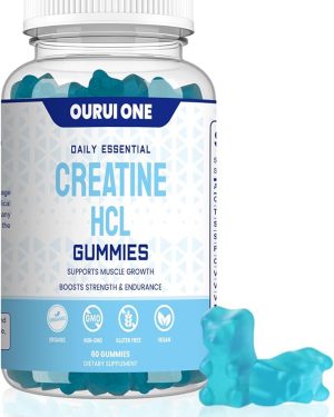 Creatine HCL Gummies 2000mg – Rapid Absorption for Enhanced Strength & Recovery – Convenient, Delicious Gummies Perfect for Athletes & Fitness Enthusiasts – Gentle on the Stomach