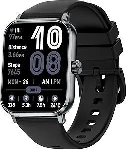 1.83" HD Smartwatch for Men & Women – Bluetooth Calling, 120 Sports Modes, Health & Sleep Tracking, 3ATM Waterproof Fitness Watch for Android & iOS – Black