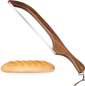 15.7" Bread Knife for Homemade Bread – Bow Design Sourdough & Baguette Slicer for Thin, Even Slices