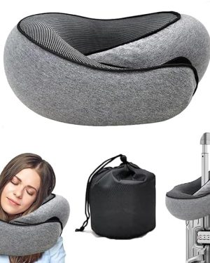 WEERSHUN 2024 Memory Foam Travel Neck Pillow – Comfortable Support for Airplanes, Cars, and Office Use