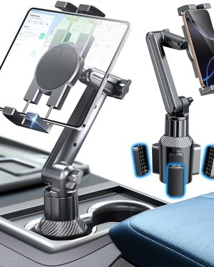 eSamcore Adjustable Tablet Mount for Truck & Car – 15" Height, 360° Rotation, 0.9" Clamp – Fits iPad Air/Pro/Mini & Phones 4.7"-12.9", Foldable Design