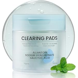 Salicylic Acid Toner Pads – Gentle, Pore-Refining & Soothing Facial Wipes | Oil Control, Deep Cleansing, and Exfoliating Skincare | Suitable for All Skin Types | 70 Count