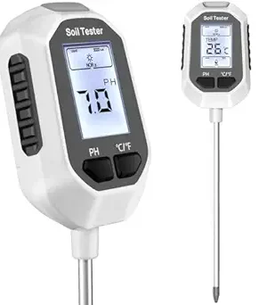 4-in-1 Digital Soil Meter – Measures Temperature, Soil Moisture, pH, and Sunlight Intensity with Backlit LCD Display – Ideal for Gardening, Farming, and Outdoor Plants