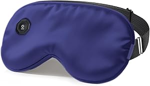 Rechargeable Heated Eye Mask for Dry Eyes – Wireless Moist Heat Compress for Soothing Relief from Migraine, Sinus Pressure, Styes & Eye Strain – Soft, Washable Sleep Mask (Model BE04)