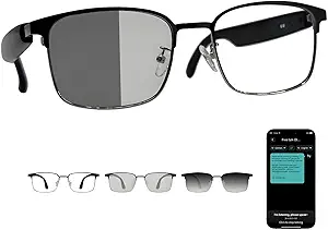 AI Translation Glasses for Men and Women Supports 164 Languages with ChatGPT Integration Color-Changing Lenses | Bluetooth 5.4 Wireless Connectivity Perfect for Listening to Music, Traveling, Fishing, Driving, and More
