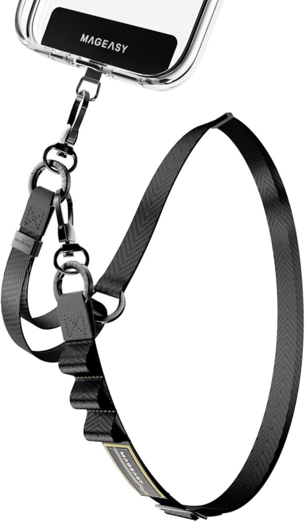 MAGEASY 2-in-1 Universal Phone Lanyard – Crossbody & Wrist Strap with Keychain and Tether Tab | Anti-Drop & Anti-Theft Phone Holder for Everyday Use and Outdoor Activities