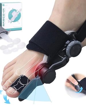 Universal Bunion Corrector for Women & Men – Adjustable Big Toe Straightener with Soft Silicone Pad, Press-Button Design for Bunion Relief – One Size Fits Most (Black)