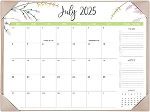 2025-2026 Desk Calendar with Desk Mat – Large 22" x 17" Desk Pad Calendar Featuring Floral Design, Covering July 2025 to December 2026. Includes Sections for To-Do Lists, Notes, and Planning to Help You Organize and Schedule Your Life (Apricot).
