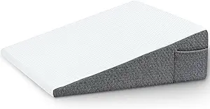 Wedge Pillow with Memory Foam Top – 8-Inch Elevated Triangle Pillow for Sleeping, Reading & Relaxation – Ideal for Back & Leg Support – Removable, Washable Cover Included