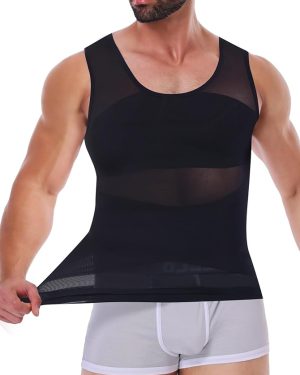 Men’s Slimming Body Shaper Vest – Tummy Control Compression Undershirt, Waist Trainer Tank Top