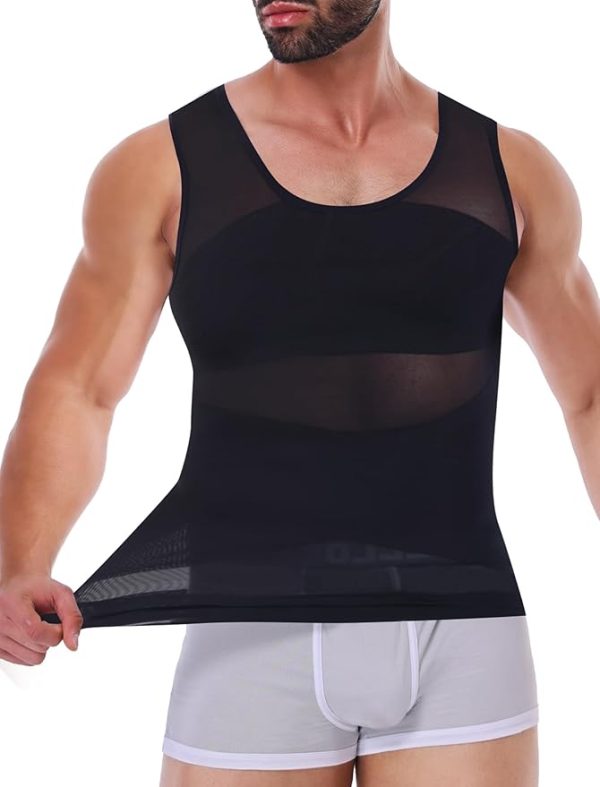 Men’s Slimming Body Shaper Vest – Tummy Control Compression Undershirt, Waist Trainer Tank Top