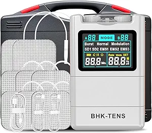 2025 TENS & EMS Unit – Muscle Stimulator for Back Pain Relief Upgraded with a Color LCD Display – Ideal for Chronic Pain, Muscle Relaxation & Home Therapy. Includes 8 Customizable Pulse Modes, 8 TENS Pads, and 40 Intensity Levels for Personalized Relief.