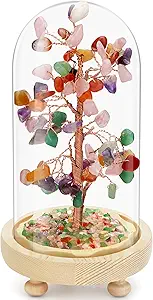 Crystal Tree of Life 7 Chakra Healing – Handmade Reiki Bonsai Tree for Positive Energy, Wealth, and Good Luck | Perfect Birthday or Housewarming Gift for Women, Moms, Sisters, and Grandmas | Elegant Decor for Office & Living Room