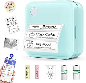 Portable Bluetooth Label Maker – Mini Thermal Sticker Printer with 14 Tape Sizes & Multiple Templates – Ideal for Home & Office Organization, Compatible with Smartphones