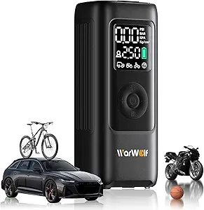 Portable 160 PSI Tire Inflator Air Compressor – 48 LPM High-Speed Pump for Cars, SUVs, Light Trucks, Motorcycles, and Bikes | 10000mAh Battery with Auto Shut-Off, Digital Pressure Gauge, 12V Car Adapter, and Built-in LED Light