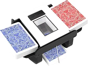 ADZERD Rechargeable Automatic Card Shuffler for 1–2 Decks – Electric Playing Card Shuffler with Auto & Manual Modes – Perfect for Poker, UNO, Mahjong, Bridge, Spades, Rummy, Casino Games & More
