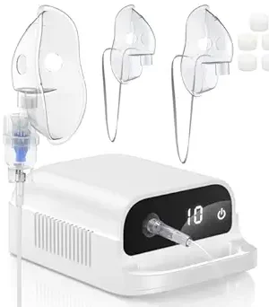 Smart Nebulizer with Digital Display – Low Noise Compression Nebulizer for Adults and Children, Single-Patient Use Accessory Device (Model 145)