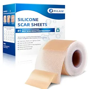 Silicone Scar Sheets & Tape (1.6” x 120” Roll by 3M) – Ideal for Surgical Scars, Keloid and Bump Reduction, Stretch Mark Treatment, C-Section Healing, Burns, and More