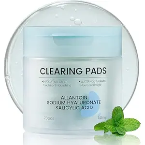 Gentle Salicylic Acid Pads for Pore Refinement and Skin Soothing – Oil-Control Toner Pads with Deep-Cleansing Exfoliation – Facial Wipes Suitable for All Skin Types, 70 Count