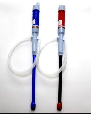 2-Pack Portable Battery-Powered Liquid Transfer Pumps (Red) – Handheld Electric Plastic Pumps for Fuel, Oil, Water, Diesel, Gas & Fish Tanks (Battery Not Included)