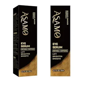 ASAMO Caffeine & Retinol Under-Eye Serum – Dermatologist-Tested, Fast-Absorbing Formula for Reducing Puffiness, Fine Lines, Dark Circles, and Wrinkles, While Delivering Deep Moisturizing Care (Gilded Black)