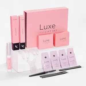 Luxe Cosmetics Lash Lift Kit – Complete Professional Set for Eyelash Lifting – New & Improved Pro Version – Easy Application with Long-Lasting Results – Stunning Lashes for Up to 8 Weeks