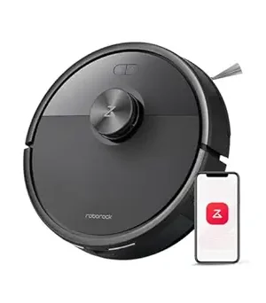 Roborock Q7 M5 Robot Vacuum and Mop Combo – Powerful 10,000Pa HyperForce suction, advanced dual anti-tangle system, app-controlled mopping, and precise LiDAR navigation. Ideal for pet hair and carpets. Sleek black design.