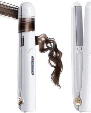 2-in-1 Cordless Hair Straightener & Curler – Mini Ceramic Flat Iron