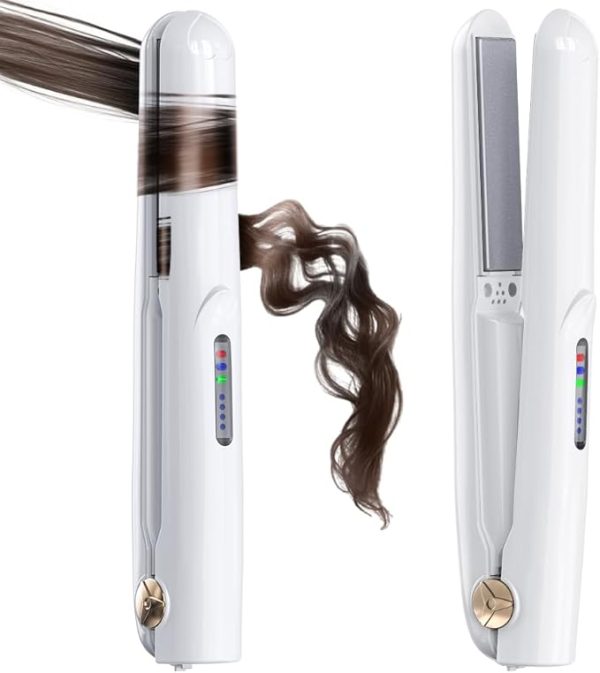 2-in-1 Cordless Hair Straightener & Curler – Mini Ceramic Flat Iron