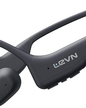 LEVN Open-Ear Bone Conduction Headphones with Bluetooth 5.3 – Wireless, Sweatproof, and Water-Resistant Running Headphones with Built-in Microphone, 14-Hour Battery Life, Perfect for Cycling, Workouts, and Gifts.
