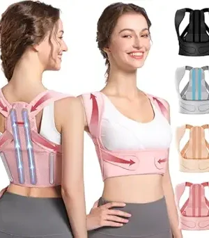 Fit Geno Posture Corrector for Women – Adjustable, Lightweight Upper Back Brace for Neck, Shoulder & Back Pain Relief – Supports Posture, Reduces Hunching & Slouching, Helps with Kyphosis – Discreet Under Clothing (XS/S, Under Bust 26"-37")