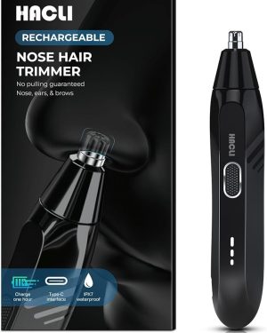Electric Nose Hair Trimmer for Men and Women – Featuring a Replaceable Stainless Steel Blade, Powerful 8000 RPM Motor, Suitable for Wet and Dry Use, Travel Lock Function, Portable Design, and USB Rechargeable