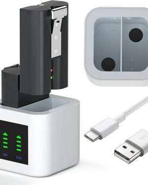 2-Pack Rechargeable Ring Batteries with Charging Station – Compatible with Ring Video Doorbells and Cameras