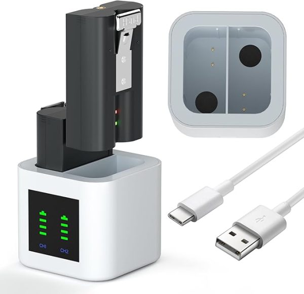 2-Pack Rechargeable Ring Batteries with Charging Station – Compatible with Ring Video Doorbells and Cameras