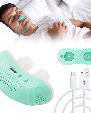 Mini Electric Anti-Snoring Device – Portable Airflow Micro Machine for Travel, Sleep Apnea & Snoring Relief, Suitable for All Nose Shapes, Unisex, Mint Green (Pack of 4)