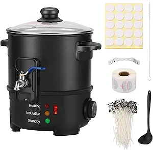 Panghuhu88 4L Electric Wax Melter for Candle & Soap Making – Non-Stick Melting Pot with Temperature Control – Ideal for DIY Projects, Home Use, and Small Business