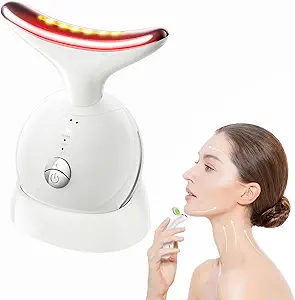 7-in-1 Face Massager Tool with Red Light Therapy for Face and Neck | Portable Face Lift Device | Neck Massager for Double Chin Reduction