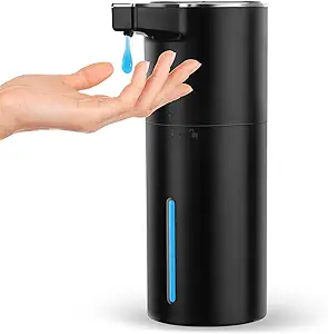 Automatic Touchless Soap Dispenser – 14 oz, Wall-Mounted, Black Plastic