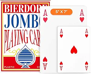 BIERDORF Jumbo Playing Cards – 5x7 Inch Oversized Deck