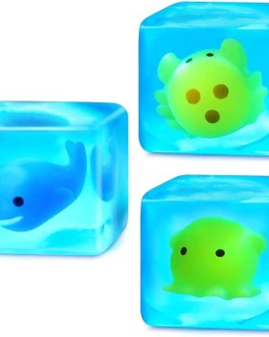 Glow-in-the-Dark Squishy Stress Cube & Octopus Fidget Toys – Sensory Stress Relief for Kids and Adults