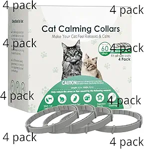Cat Calming Collar – Anxiety Relief for Cats, 30-Day Continuous Support, One Size Fits All