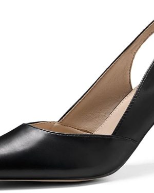 Rilista Women’s Slingback Kitten Heels – Closed Pointed Toe Pumps for Wedding & Party Dresses