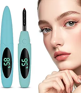 Heated Electric Eyelash Curler – USB Rechargeable with LED Display, 3 Adjustable Temperature Settings, Anti-Burn Design, 24-Hour Long-Lasting Natural Curl – Perfect Makeup Tool & Gift for Women
