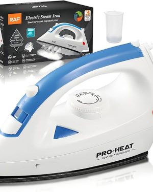Electric Steam Iron – 1200W, Handheld & Portable, Five Temperature Settings, Quick Odor Removal for Clothing (Blue)