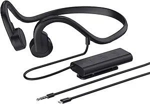 Wired Bone Conduction Bluetooth Headphones with 3.5mm and Type-C Cables – Open-Ear Bluetooth 5.3 Headphones with Microphone, IP68 Waterproof Earphones Ideal for Cycling, Workouts, and Hiking