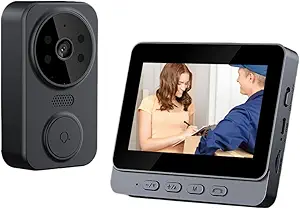 Wireless Video Doorbell with 4.3-inch IPS 1080P Monitor – Two-Way Audio, Night Vision, No WiFi, No App, No Subscription – Easy Installation for Homes, Villas, and Apartments