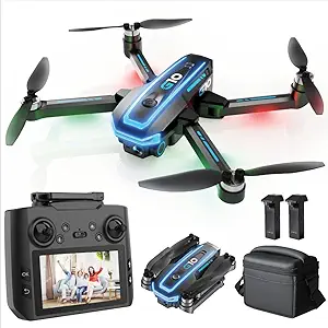 GPS Drone with 4K Camera for Adults — Features HD Screen on Controller, Follow Me Mode, Long Flight Time & Range, Real-Time Transmission, and GPS Auto Return. G10 RC Quadcopter, Easy to Fly for Beginners and Kids, Lightweight Under 249g.