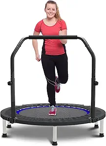 HYD-Parts 40" & 48" Mini Trampoline for Adults and Kids – Indoor Exercise Rebounder with Adjustable Handlebar, Fitness Trampoline, Supports up to 330–440 lbs