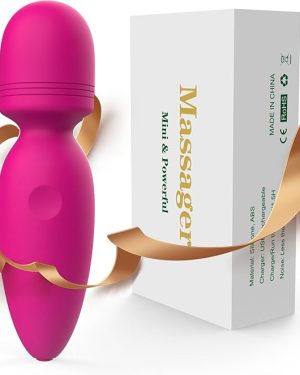 Mini Handheld Back Massager for Women – Cordless, Portable with 10 Vibration Modes – Personal Neck, Shoulder & Body Massager (Red)